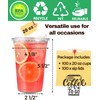 20 oz Clear Plastic Cups with Strawless-Sip-Lids, 100 Sets Disposable