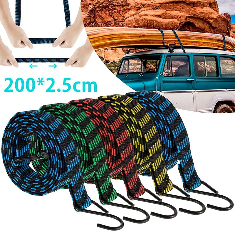 5Pcs 78.7inch Bungee Cords Elastic Bungees Cords with Hooks Heavy