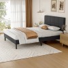 OLIXIS Bed Frame with Headboard Sturdy Slats Support Noise Free