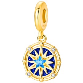 NUJIFFY 925 Sterling Silver Charms Beads for Bracelets Necklaces, Dream Catcher Star Moon Sun Eye Virgin Mary Angel Feather Cross Pendant, Boho Style Blue Vintage Jewelry Birthday Gift for Women Men