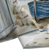 Coastal Beach Shower Curtain, Nautical Lighthouse Sailboat Ocean Seaside Seascape