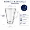 XORX 2 Pack Latte Glass Cups 240ml with Handles