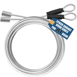 NAZOU 8.5FT Garage Door Cable Replacement 1/8 inch Vinyl Coated Wire Cable & Parts Fits 7FT Garage Door (2 Pack)