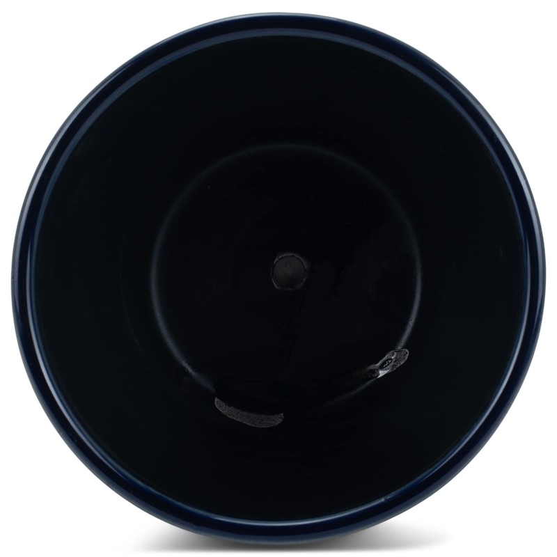 Napco Ribbed Ceramic Pot with Tri-Color Cobalt Blue, Aqua and