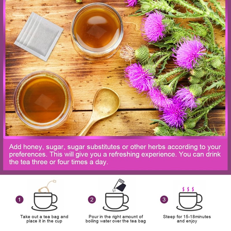 Organic Milk Thistle Tea Bags, 40 Teabags, 3g/Bag - Supports