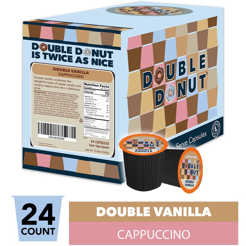 Doble Donut Cappuccino, vasos de una porción para Keurig K