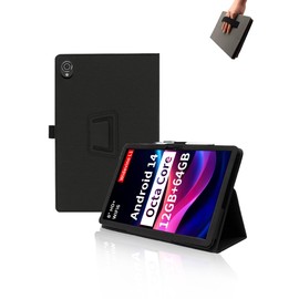 Case for Topsand M8 Android 14 Tablet 8 inch Tablets,UYRUREL Leather Slim Folding Stand Cover with Hand Strap Magnet for Men Women Full Protection,Black.
