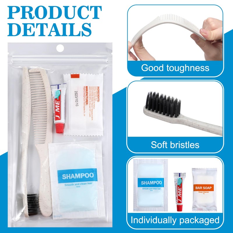 Hushee 96 Sets Bulk Hygiene Kit for Homeless, Includes Shampoo