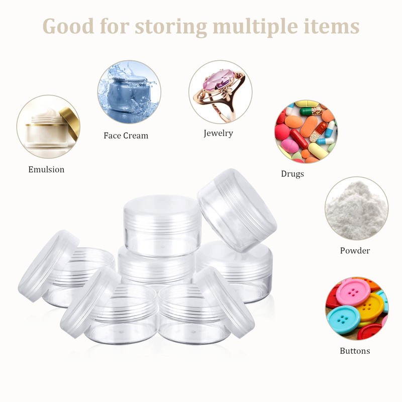 Plastic Cosmetic Jar*24, Transparent & Visible Sample Container Jar, Transparent
