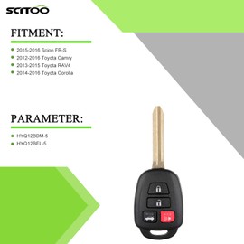 SCITOO 2 X Key Fob Shell Case for Toyota Camry for Corolla for RAV4 for Scion for FR-S 2012-2016 HYQ12BDM-5 HYQ12BEL-5