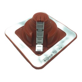 EAGLE 1 Silicone Flexible Roofing Pipe Flashing Boots - On Site Adjustable Roof Pipe Jack Boot with Square Base - (High Temp - Zipper, #1)