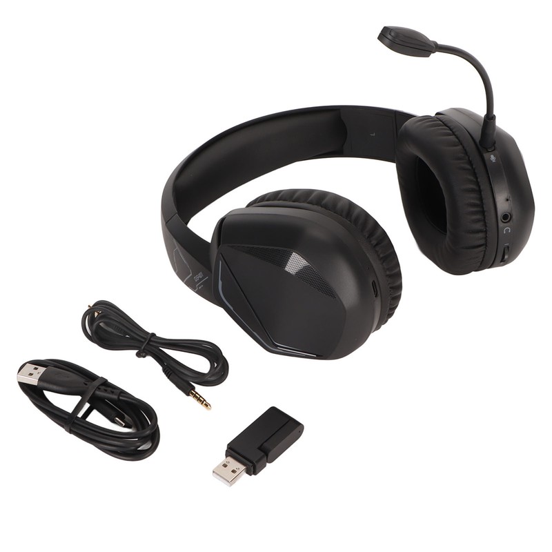 Bluetooth Gaming Headset Multifunction RGB Cool Lighting Low Latency Noise