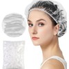 HENWUBEI 100pcs Disposable Shower Caps, Waterproof Clear Hair Bath Caps,