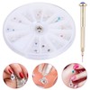 Mikinona 24pcs Nail Charms and Pendants Set Nail Piercing Tool