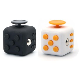 Appash Fidget Cube 2PCS Stress Anxiety Pressure Relieving Toy Great for Adults and Children[Gift Idea][Relaxing Toy][Stress Reliever][Soft Material](1Black&1Yellow)