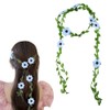 Blue Flower Crown for Women Girls Floral Hair Band with