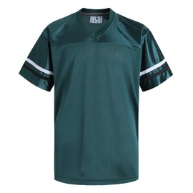 dolessismore Hunter Green Plain Football Jersey for Men Unisex 90s 00s 10s Hip Hop Hipster T-Shirts Sports Vintage Classic Tops White/Black Stripe-Hunter Green Jersey,Men Size X-Large