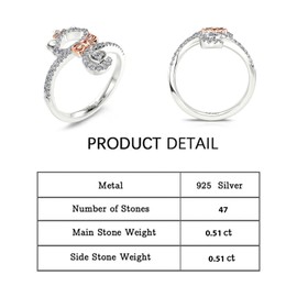 Jeulia Pear Cut Cute Cat Wrap Ring: Sterling Silver Rhinestones Animal Ring Band for Women Girls Lovely Cat Tail Wedding Anniversary Christmas Birthday Jewelry with Gift Box, Sterling Silver, jeulia stone