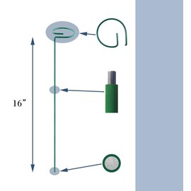 Green 36 inch Single Stem Plant Stakes Flower Support Rings, Pack of 10,Gardening Planter Cages for Single Stem Flowers, Amaryllis,Peony, Lily,Narcissus