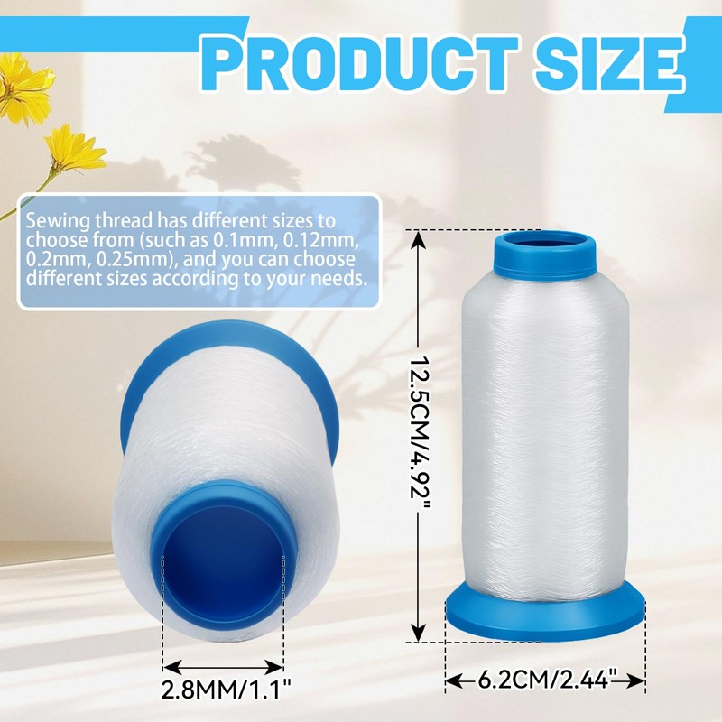 Litoexpe 0.10mm Clear Nylon Sewing Thread 5000M