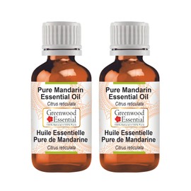 Greenwood Essential Pure Mandarin Essential Oil (Citrus Reticulata) Natural Therapeutic Quality Steam Distilled (Pack of Two) 100 ml x 2 (6.76 oz)