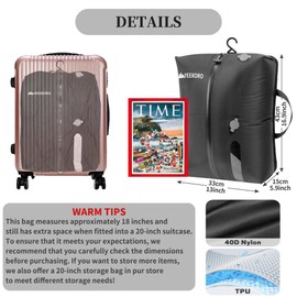 YEEKORO Vacuum Bags for Travel, Professional IP67 Reusable Vacuum Compression Bags for Travel Suitcases and Backpack, Durable Space Saver Bag (2 PACK, No Pump)