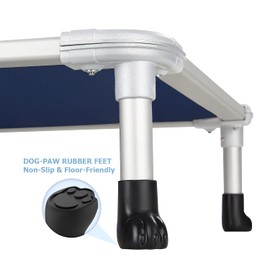 Veehoo Chew Proof Elevated Dog Bed - Cooling Raised Pet Cot - Silver Aluminum Frame and Durable Textilene Mesh Fabric, Unique Designed No-Slip Feet for Indoor or Outdoor Use