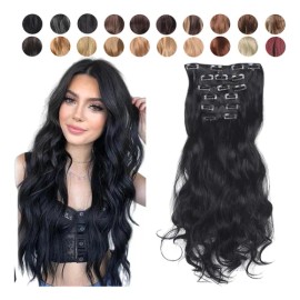 Extensiones De Pelo Ondulado Sintético 6pcs Mujeres