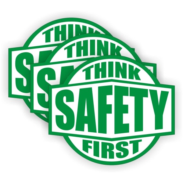 Unbranded/Generic 3x Think Safety First Hard Hat Stickers Helmet Decals
