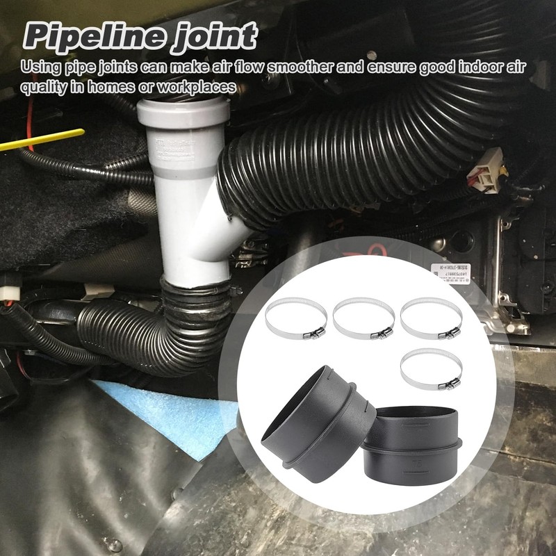 2 Pieces Exhaust Hose 75 mm Kit, Ventilation Pipe with