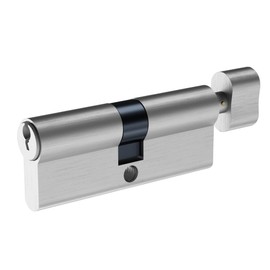 SISAV 50/45T Thumb Turn Euro Lock Cylinder(95mm),Brass Material,Nickel Surface Treatment,High Security,Anti-Drill,with 3 Keys