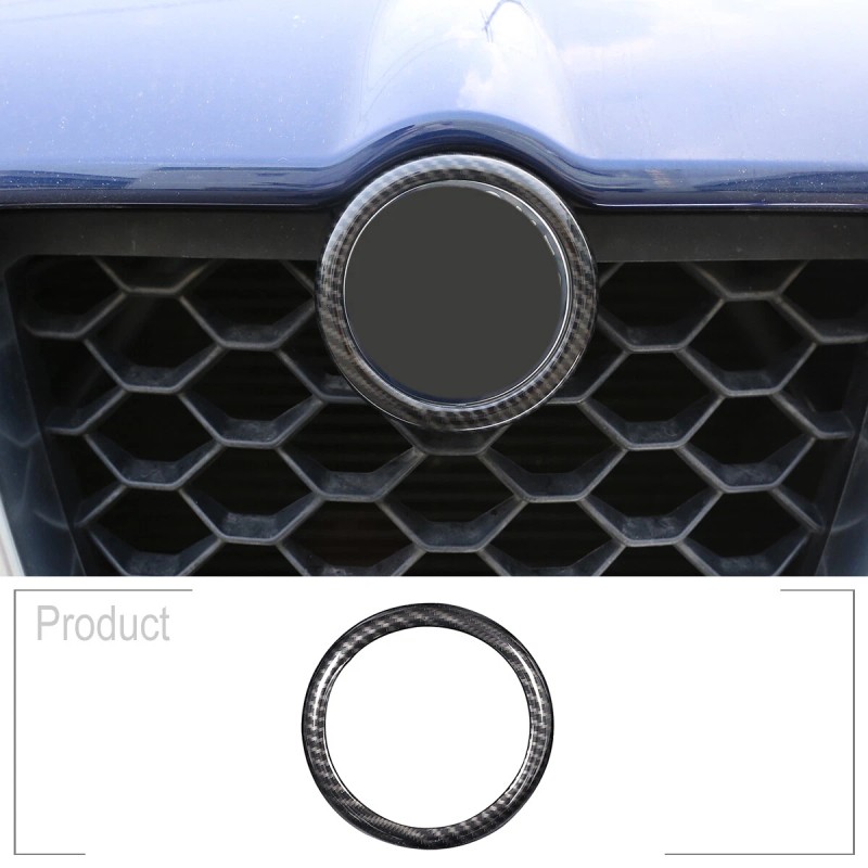 carpart2021 Carbon Fiber ABS Front V Shape Grille Trim Fit