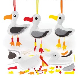 Baker Ross AR501 Bird Seagull Kits, Introductory Sewing for Beginners and for Kids Arts and Crafts Projects (Pack of 3), Assorted