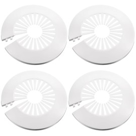 4 Pcs Plastic Pipe Covers Plumbing Cover Plates 30mm-55mm Escutcheon Wall Hole Cover Flange Covers Water Tube Bathroom Fixtures Wall Decorations, White