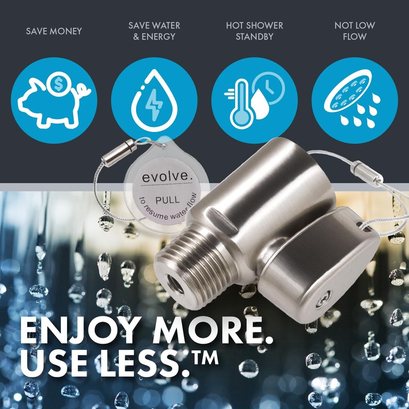 Evolve ShowerStart Thermostatic Shut-off Valve, Water- and Energy-Saving Valve for