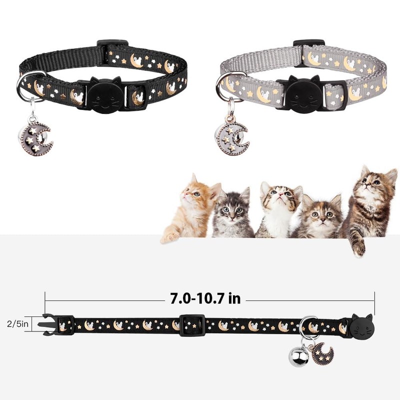 2Pcs Breakaway Cats Collars Cat Collars for Boy & Girl