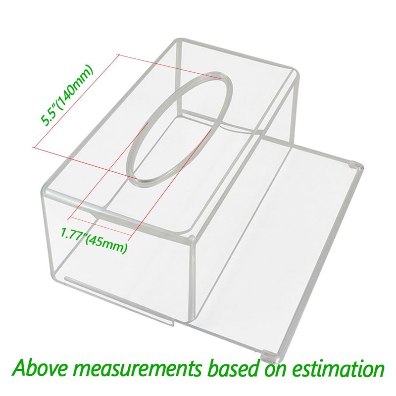 Square Clear Acrylic Tissue Box, Box Covers Rectangular, Bathroom Facial