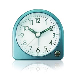 TFA Dostmann Wecker analog, 60.1020.06, Quarzuhr, Reisewecker, mit Weckalarm, blau-metallic, (L) 61 x (B) 33 x (H) 61 mm