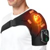 Cordless Shoulder Heating Pad with Massager, Portable Shoulder Massager Wrap