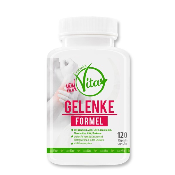 Mein Vita Joint Formula – Hochdosiert – Joint Supplement with Glucosamine, Chondroitin, MSM, Turmeric – 120 Capsules (98g)