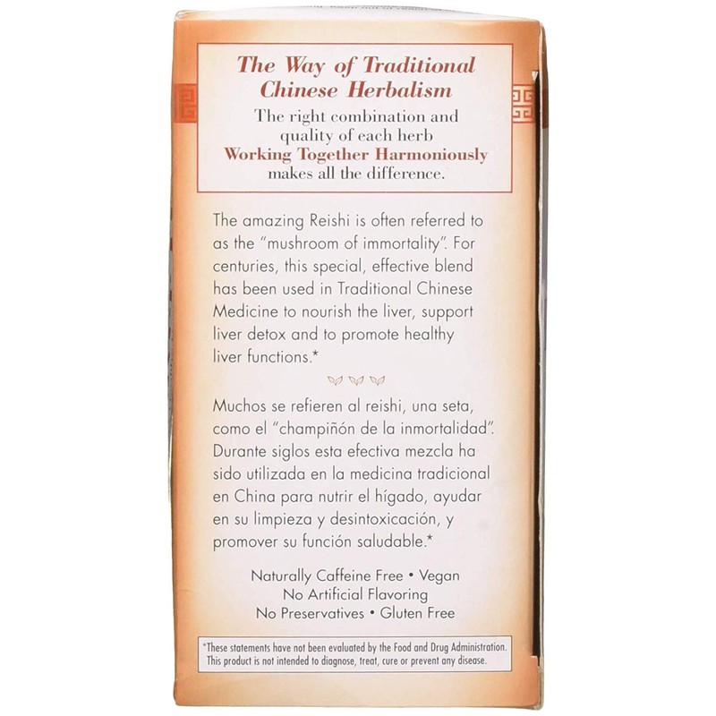 Bravo Tea Reishi Liver Health Caffeine Free, 20 Tea Bags,