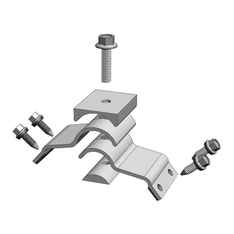 MageBracket CH Corrugated Metal Roof Mounting Racking Rib Bracket Clamp