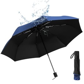 VIESS Paraguas de Bolsillo, 8 Varillas Sombrilla para la Lluvia y Sol, Mini Sombrilla Plegable con Protección UV, Paraguas de Viaje Portátil