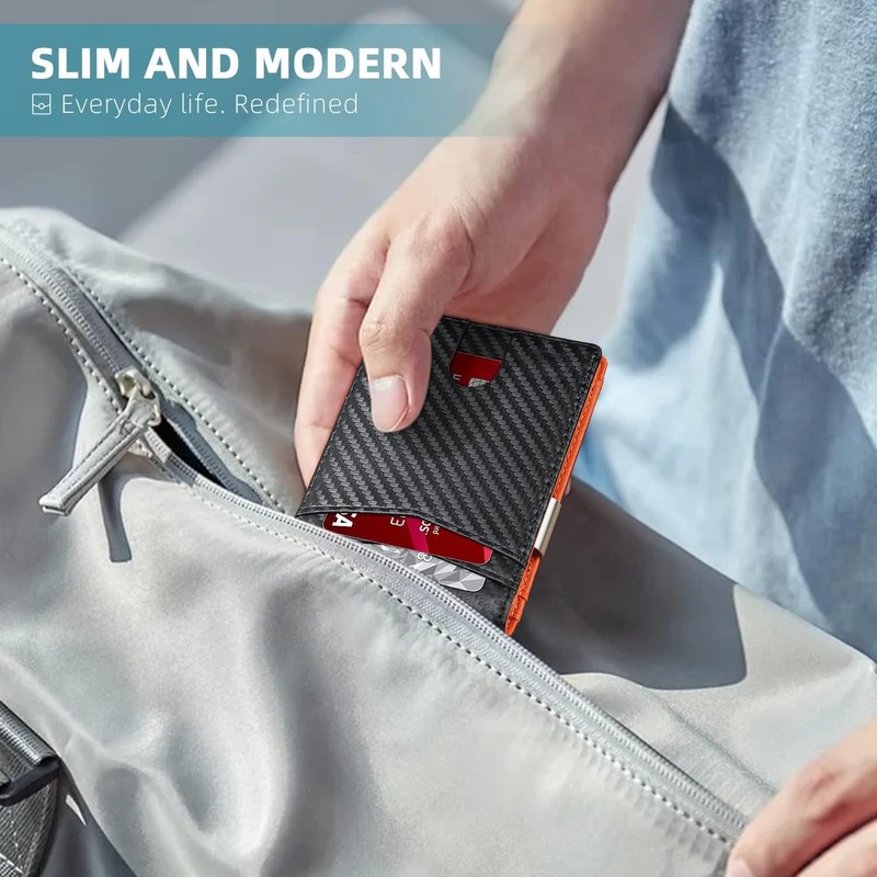 12 Slots RFID Blocking Men's Wallet Black Wallet for Men