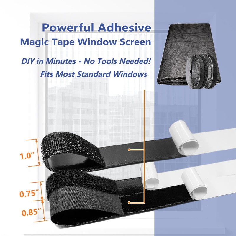 DIY Window Screen Hook and Loop Adhesive Edging Tape and