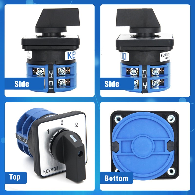 KEYMOO 32A Rotary Changeover Switch, 660V 3 Position 2 Phase
