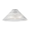 Modern Designer Transparent Ridged Glass Easy Fit Pendant Shade in
