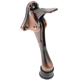 BETOOKY Tope de Puerta Pequeño Ajustable de Metal Color Rojo Cobre Antiguo Tope de Puerta Abatible para Piso Semiautomático Accionamiento Pie Comerciales y Domésticas
