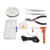 Earring Making Kit with Tweezers Ear Hooks Ear Pins Wax