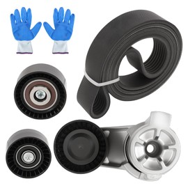 11287589365 Serpentine Drive Kit Belt w/Tensioner & Idler for N55 530i 2017 535i 2010-2017 X5 2011-2018 X6 2010-2019 3.0 L6 Engine Timing Belt Tensioner 1128758936611287599097 11287589361